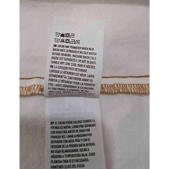 American Eagle Womens Medium Off White Full Button Denim Shirt - Picture 7 of 7